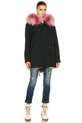 MR & MRS ITALY Midi Parka Jacket With Fox & Raccoon Fur Size S - Image 1 of 4