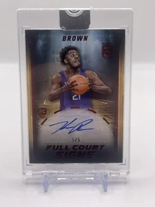 2023-24 Topps Tres Baloncesto Kobe Marrón Automático Señales de Cancha Completa Rojo 3/5 SSP - Imagen 1 de 2