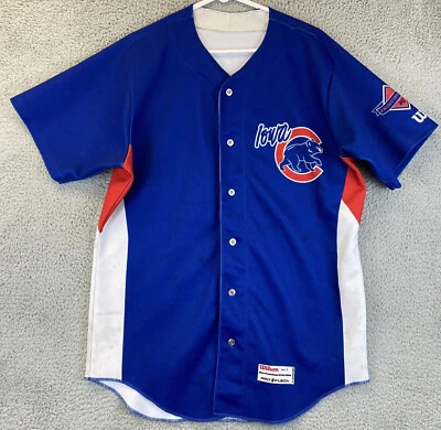 Vintage Majestic Chicago Cubs Jersey Blue Made USA Button Mens Large / 71-19 - Image 1 of 4