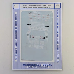 Microscale Decals 60-544 Spur N Montana Rail Link Dieselloks Decals - Bild 1 von 2