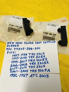 FABRICANTE DE EQUIPOS ORIGINALES HONDA cauchas de ajuste de asiento (77205-286-000) 250EX ATC200X,TRX400EX,TRX300EX - Imagen 1 de 3