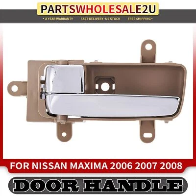 Manija de puerta interior delantera/trasera izquierda beige y cromada para Nissan Máxima 2006-2008 Foto 1 de 4
