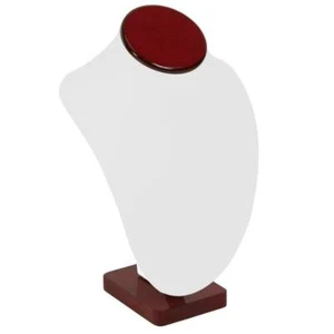 11" Tall Red Rosewood Jewelry Necklace Bust Necklace Display Bust - Picture 1 of 1
