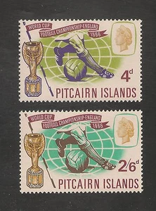 Pitcairn Islands #60-61 VF MLH - 1966 4p to 2sh6p World Cup Soccer - Picture 1 of 1