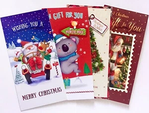 SET-4 OR INDIVIDUAL CHRISTMAS MONEY WALLET ENVELOPES/GIFT CARD VOUCHER HOLDERS - Picture 1 of 20
