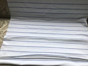 VINTAGE 1980'S BLUE STRIPE JERSEY KNIT FABRIC 1 3/4 YARD 64" WIDE - Picture 1 of 5
