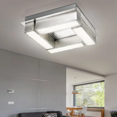 Lampada Da Soffitto In Metallo Argento Metallizzato LED L 30Cm - Immagine 1 di 4