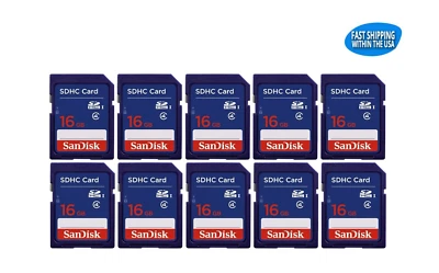 16GB Sandisk SD cards for Digital Cameras / Trail Camera / Computers (10 Pack) - Image 1 of 4