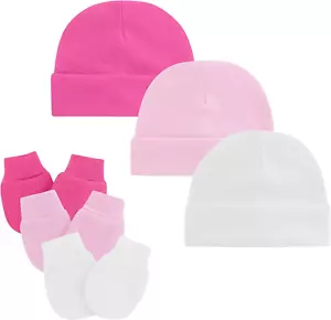 Baby Hats and Mittens Unisex Infant Beanie Caps Newborn Hospital Hat with Scratc - Picture 1 of 12