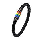 Unisex Gay Pride Stainless Steel Magnetic Buckle Bangle Bracelet Rainbow LGBT