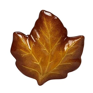Better Homes & Gardens Leaf-Shaped Ceramic Dish Brown & Yellow - Picture 1 of 4