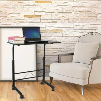 Laptop Desk Hospital Table Rolling Cart Angel & Height Adjustable Over Bed Stand - Image 1 of 3