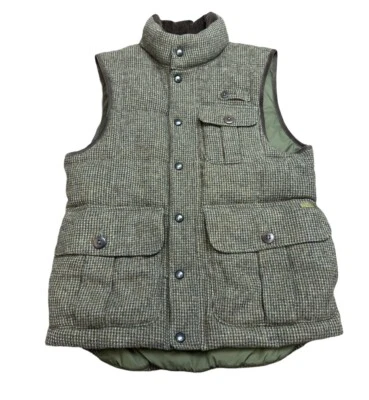 Polo Ralph Lauren Men’s Vest Rugby Hunting Houndstooth Tweed Down Vest Size XS - Image 1 of 4