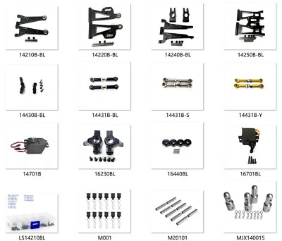 Aluminum Upgrade parts black For MJX 1/14 14210 14209 Rc car Replacement Parts - Image 1 of 4