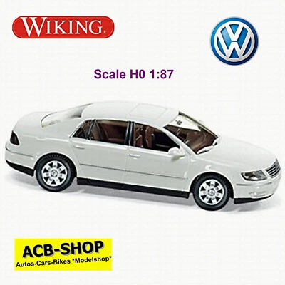 VW Volkswagen Phaeton 2001-07 Campanellaweiss Bianco 1:87 Wiking 059 07 - Immagine 1 di 2