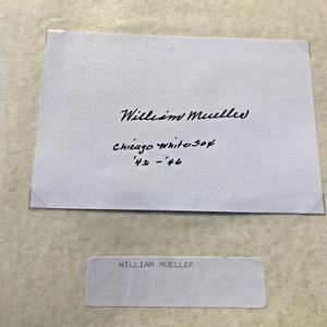 Bill Mueller WHITE SOX  SIGNED AUTOGRAPH INDEX CARD ( Debut 1942 ) - Picture 1 of 2