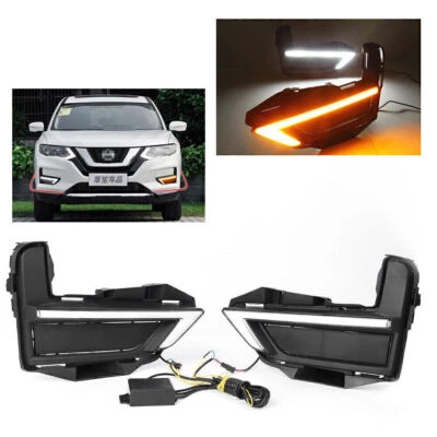 Luz antiniebla LED diurna doble color compatible con Nissan Rouge X-Trail 2017-2018 Foto 1 de 4