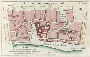 Mapa antiguo raro París Plan du Quarter La Greve Jean Baptise Jaillot - 1773 - Imagen 1 de 13