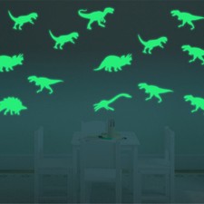 9Pcs Glow in the Dark Luminous Dinosaurs Stickers Kids Room Wall Art DecoraJJCI