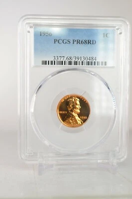 PR68RD 1956 RED WHEAT LINCOLN PENNY PCGS GRADED 1C PROOF UNCIRCULATED RARE COIN - Image 1 of 4