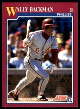1991 Score Rookie & Traded Wally Backman Philadelphia Phillies #8T