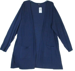 Torrid Open Front Cardigan Womens Size 3X Blue Long Sleeve Pockets NWT - Picture 1 of 17