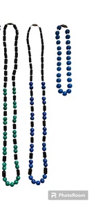 Bundle of three necklaces in green and blue tones #JW118 - Picture 1 of 3