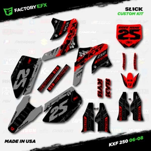 Gray & Red Slick Racing Graphics Kit fits 06-08 Kawasaki Kxf250 Kxf 250 Decal - Foto 1 di 5