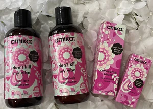 amika Don't Kill My Vibe Color Lock Shampoo 12 OZ New + Conditioner +serum +Oil - Picture 1 of 3