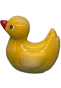Vtg Rubber Ducky Shower Bath Curtain Hooks Resin Yellow Duck Set Of 12 Adorable - Picture 1 of 4
