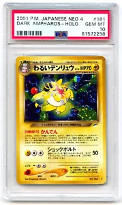 PSA 10 GEM MINT Japanese Dark Ampharos Neo Destiny Holo Rare Pokemon 181 -98 - Picture 1 of 2