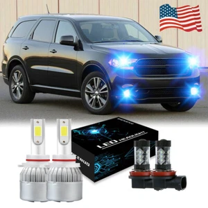 For DODGE Durango 2016-2019-4x Combo LED Headlights Fog Light Bulbs Kit Ice Blue - Picture 1 of 8