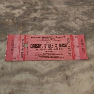 Crosby Stills & Nash 1987 Memphis, TN Mud Island Amphitheater Concert Ticket - Picture 1 of 3