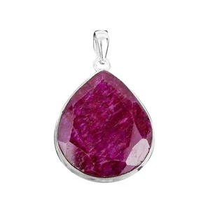 Natural Ksahmir Rubi 925 Silver Mother Bezel Handcrafted Handmade Trendy Pendant - Picture 1 of 7