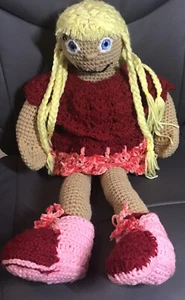 Handmade Crotchet Doll With Blinde Braided Hair Blue Eyes 24” - Picture 1 of 5