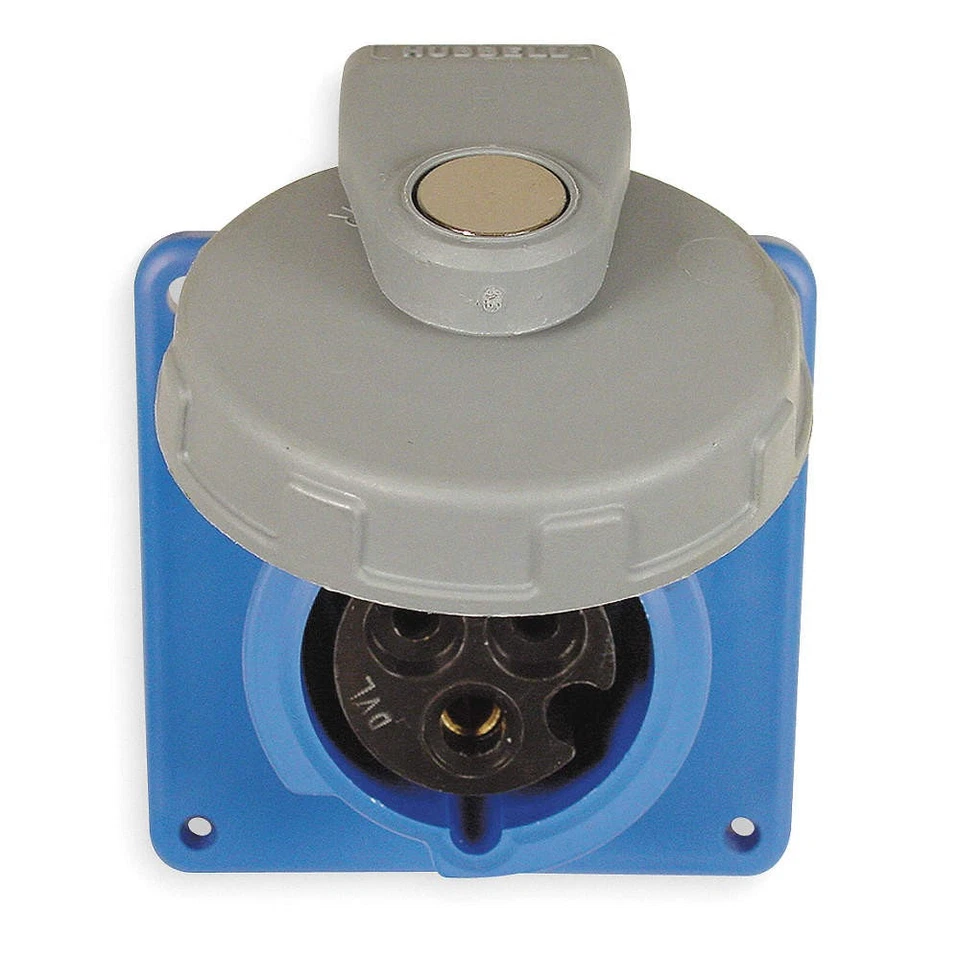 HUBBELL HBL320R6W WT Pn&Slv Rec,Blue,16 /20 A;3Pl,Three 5Z933 - Image 1 of 1