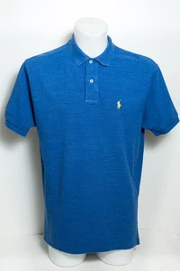 POLO RALPH LAUREN Mens Polo Shirt Medium Size Blue Cotton - Picture 1 of 13