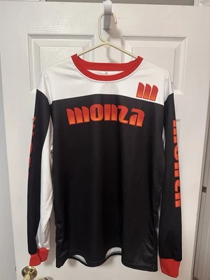 Camiseta deportiva Monza BMX Club negra desvanecida BMX grande naranja absorbente de humedad RARA NUEVA Foto 1 de 4