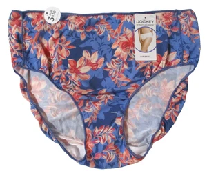 JOCKEY SZ 8 XL HIP BRIEF 1372 TACTEL NO PANTY LINE PROMISE BLUE FLORAL PANTIES - Picture 1 of 4