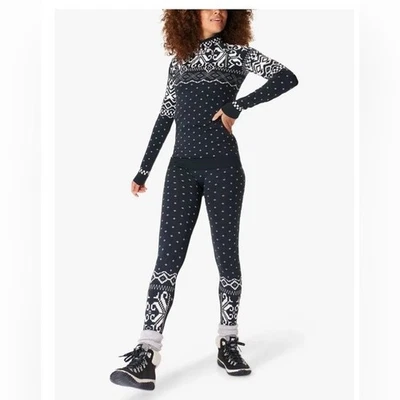 Sweaty Betty Women's Modal Blue Fairisle Base Layer Leggings, Size XS - Image 1 of 4
