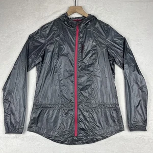 Mountain Hardwear Ghost Lite Jacket Women’s Medium Grey/Pink Hooded Running Hike - Picture 1 of 10