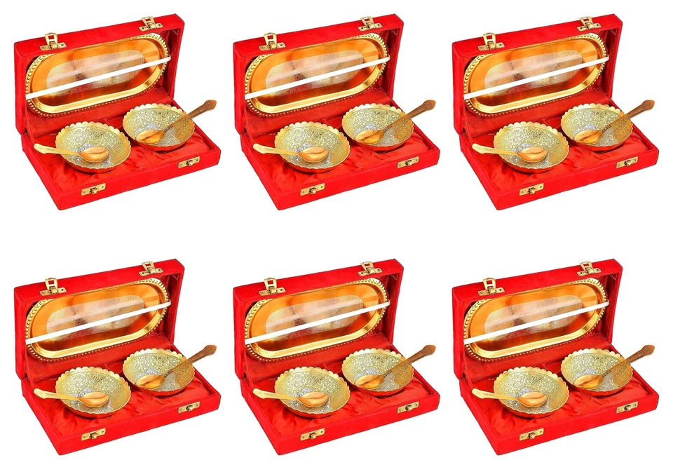 Juego de Bandeja Cuchara Cuenco Chapado en Oro y Plata Frutas Secas Juego de Servir Postre Diw... Foto 1 de 4