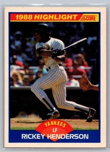 1989 Score Highlights Rickey Henderson #657 - Picture 1 of 2