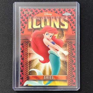 💎2025 TOPPS CHROME DISNEY ICONS MICKEY RED BLACK REFRACTOR /28 ARIEL - Bild 1 von 1