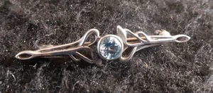 Kit Broche Plata Heath Piedra Topacio Azul Pálido. Plata 925 vintage estilo nouveau - Imagen 1 de 10