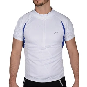 More Mile Mens Cycling Jersey White Short Sleeve Half Zip Reflective Top - Picture 1 of 10
