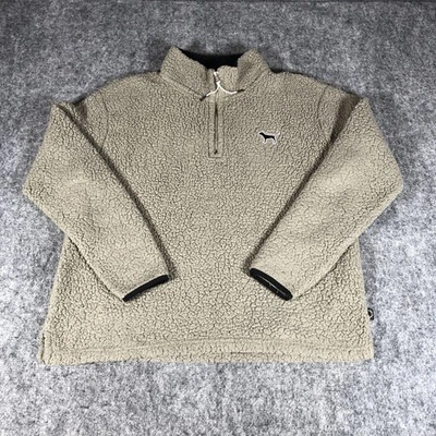 ROSA Victoria's Secret Sudadera Mujer Medio Bronceado Sherpa Cuarto Cremallera Pullover Foto 1 de 4