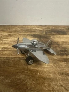 TROIKA Chrome PROP AIRPLANE PAPERWEIGHT & Paper Clip Holder - Picture 1 of 6