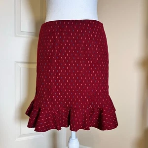 Free People roter Pullover Rock Rüschen unten rosa und blau Strichmuster Größe Medium - Bild 1 von 8