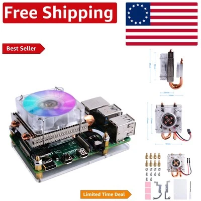 Low-Profile RGB PWM Fan for Raspberry Pi 4B & 3B+ - Enhanced Cooling Solution - Image 1 of 4